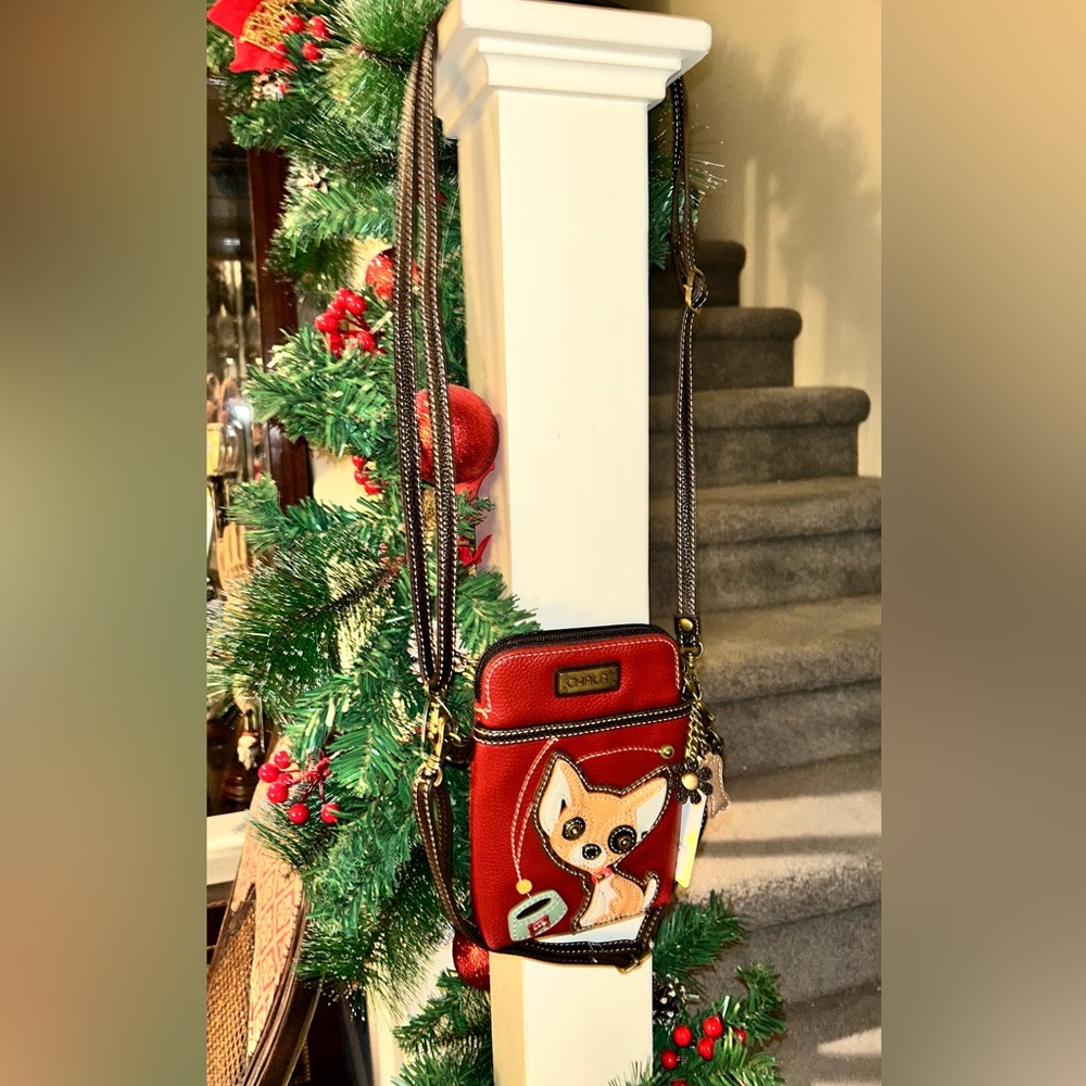 Chala Red Crossbody Bag with Dog Design - Picture 2 of 9